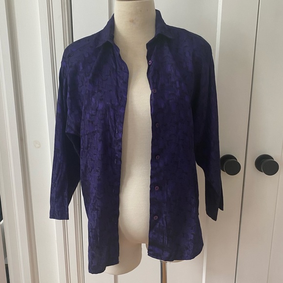 Vintage Purple blouse blouse - Picture 2 of 8